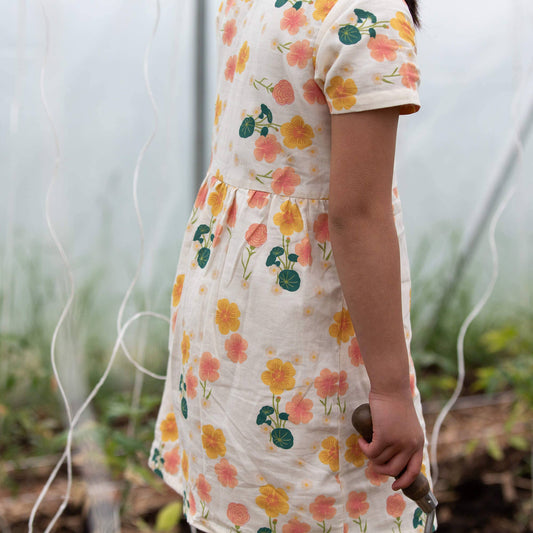 Button Through Short Sleeve Dress | Flora