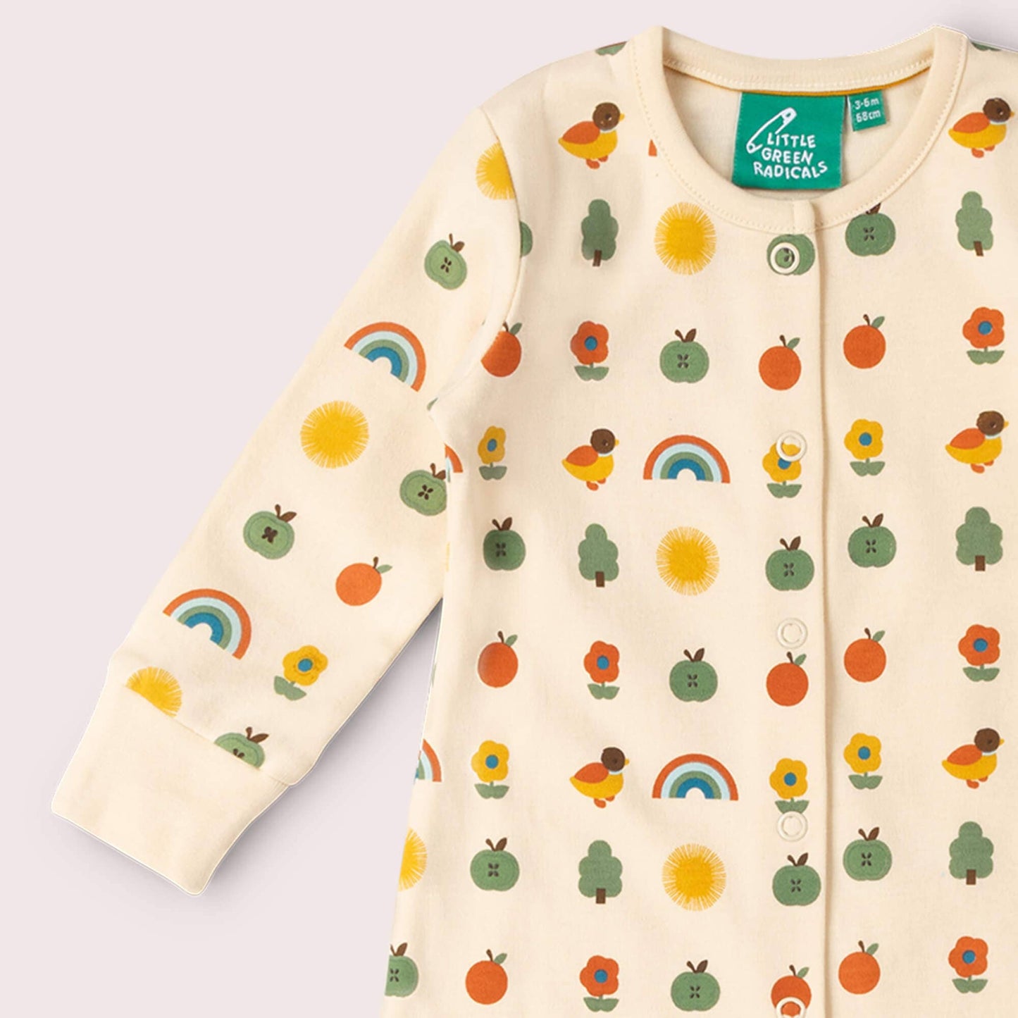 Vintage Rainbows Organic Babygrow | Multi