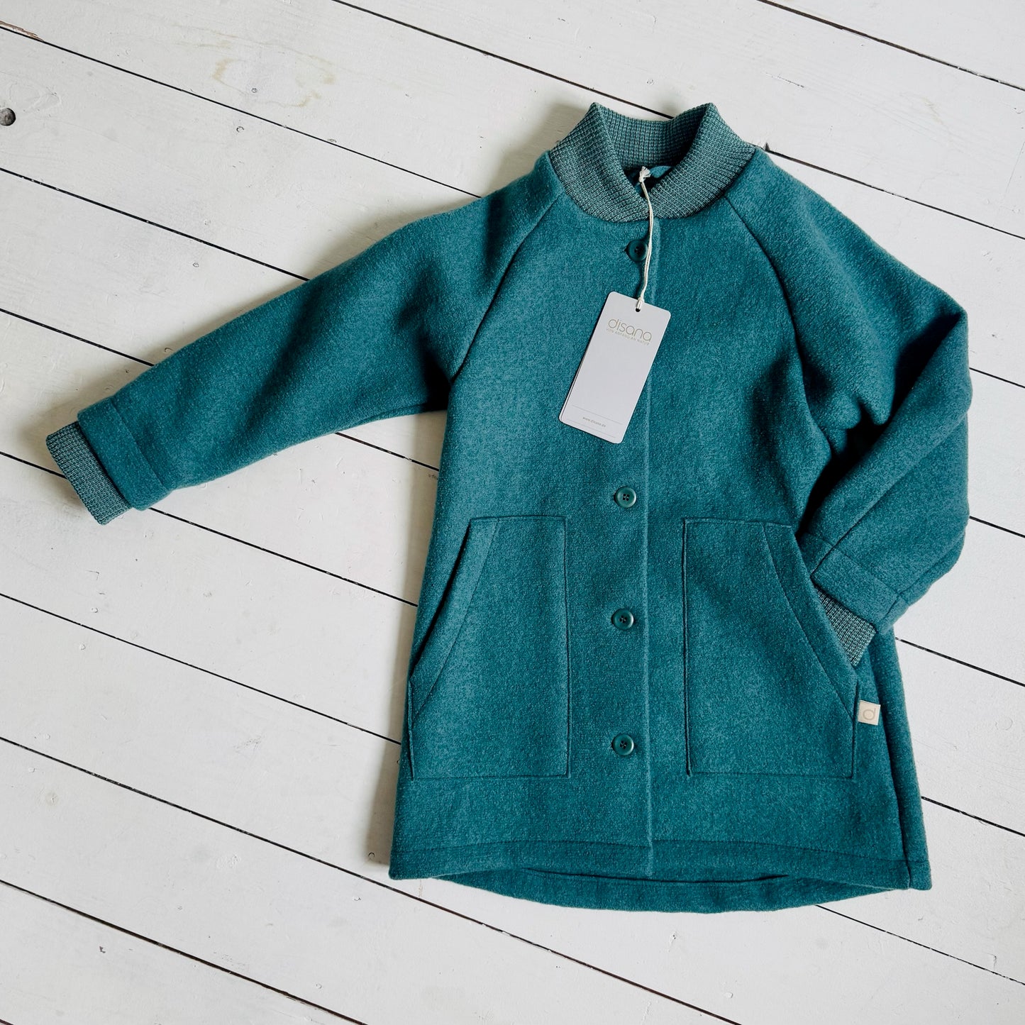 Organic Merino Boiled Wool Coat | Eucalyptus