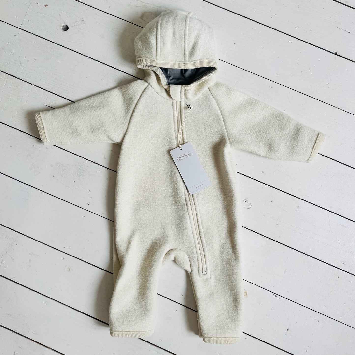 Organic Merino Boiled Wool Zip-Overall | Natural