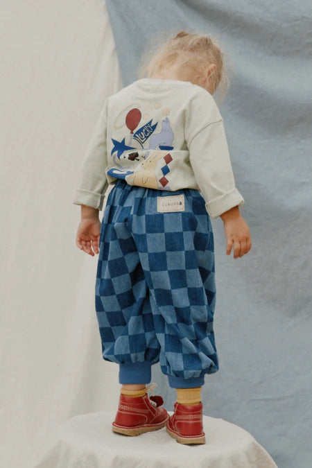 Murphy Checkerboard Balloon Denim Trouser