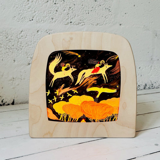 toverlux lamp with seasonal illustration on a white background