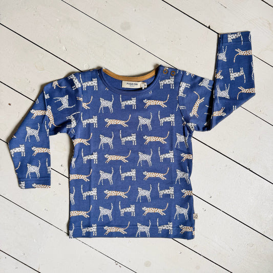 Long-Sleeved T-Shirt | Blue Cats