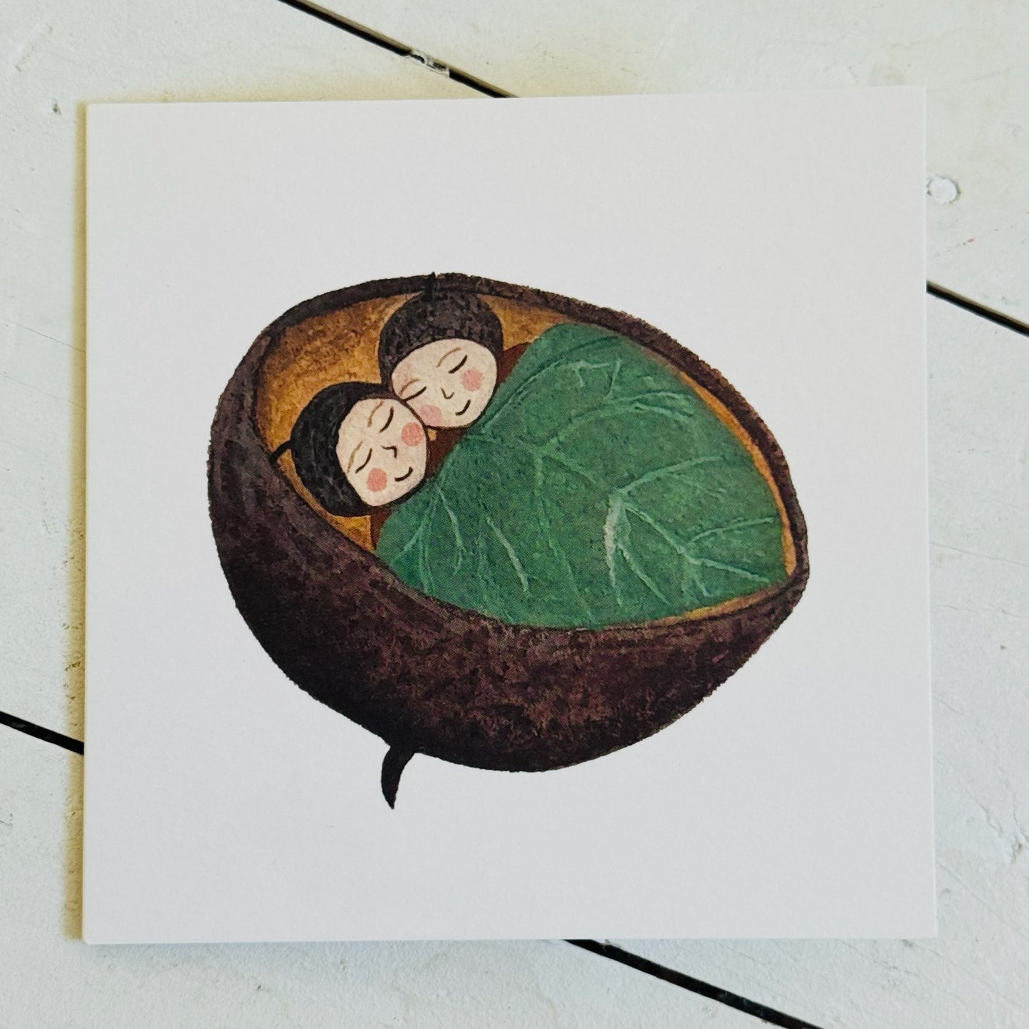 Acorn Twins Greetings Card