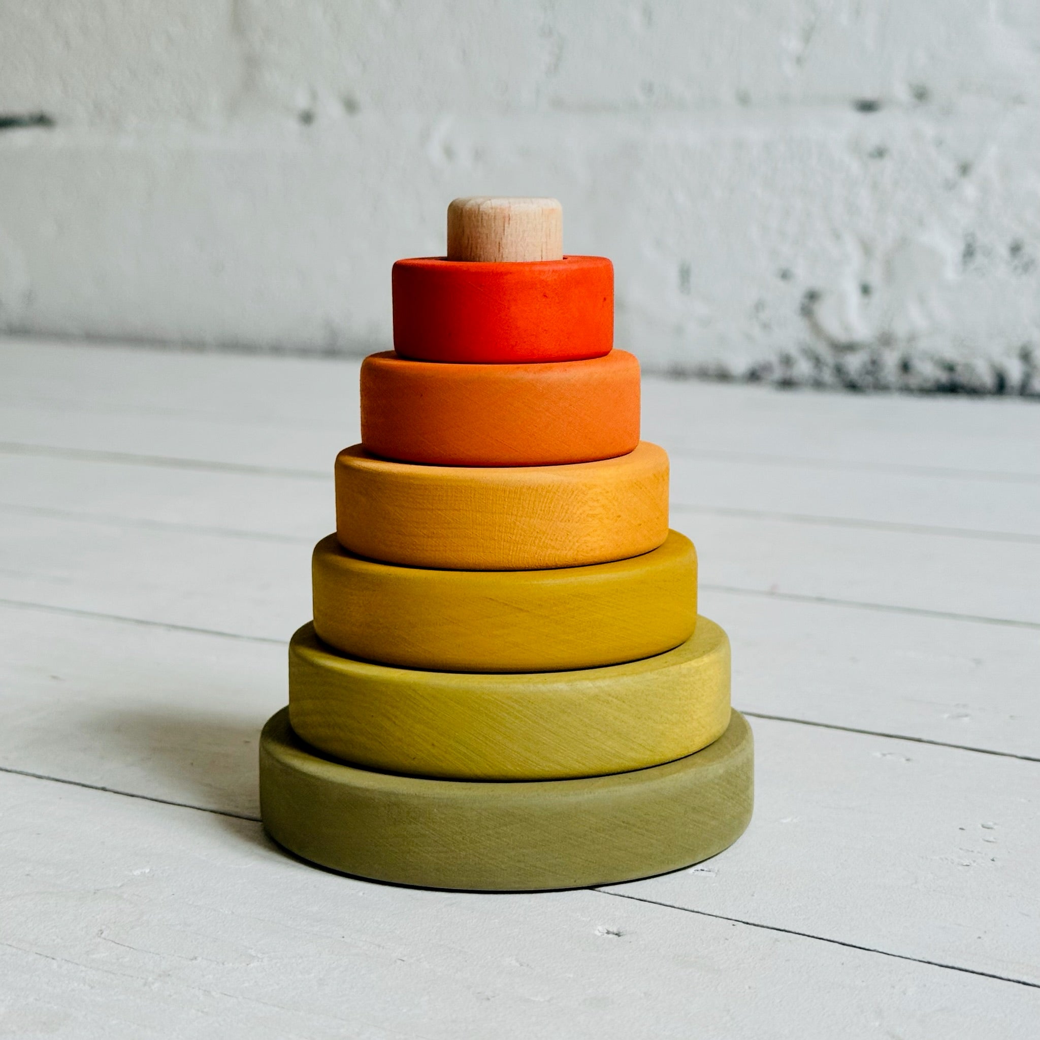Mini Ring Stacker | Wooden Pyramid Toy | Flower Meadow – Loving by Nature