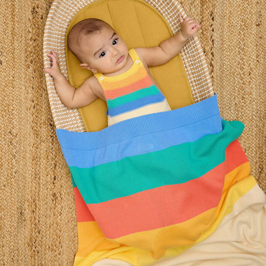 Bobby | Rainbow Stripe | Baby Blanket