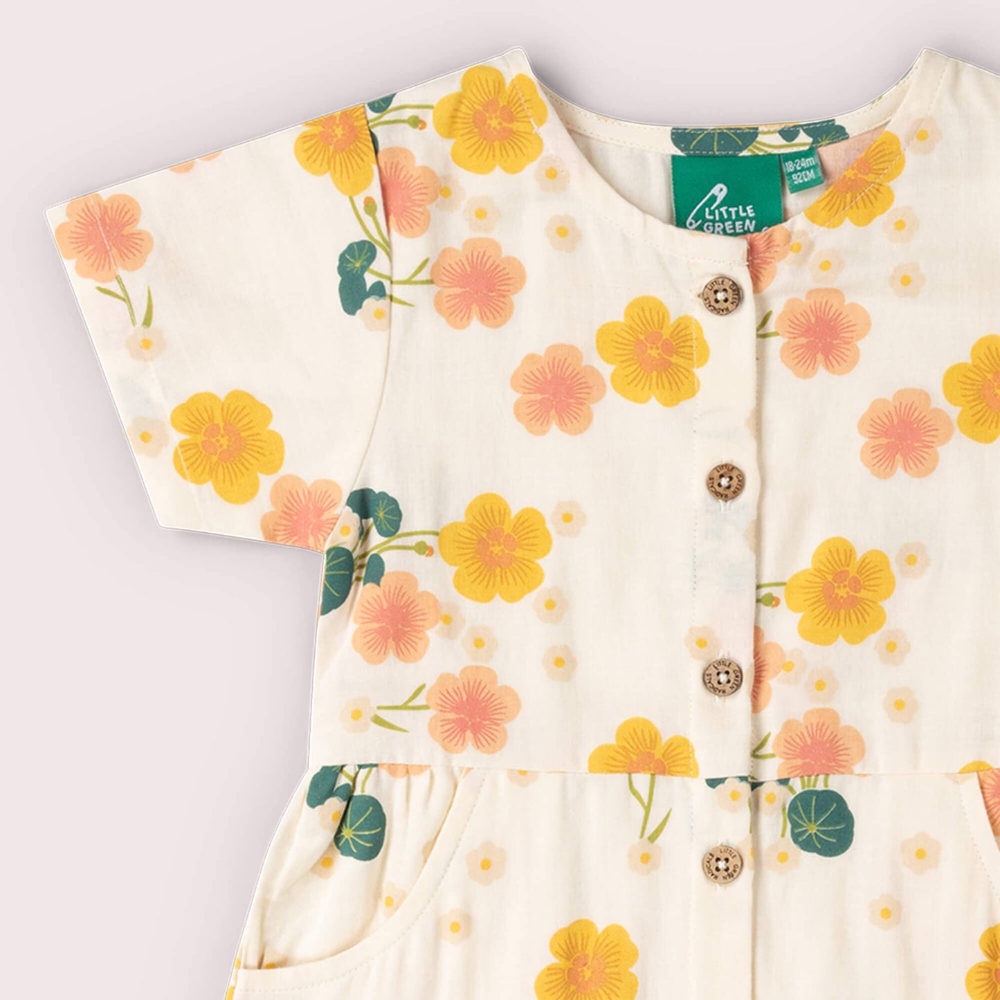 Button Through Short Sleeve Dress | Flora