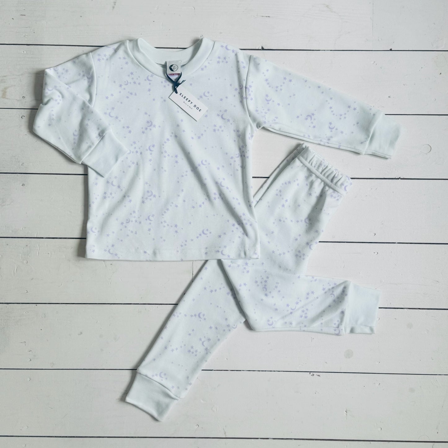 Kids Classic PJs | Lavender Moon & Stars