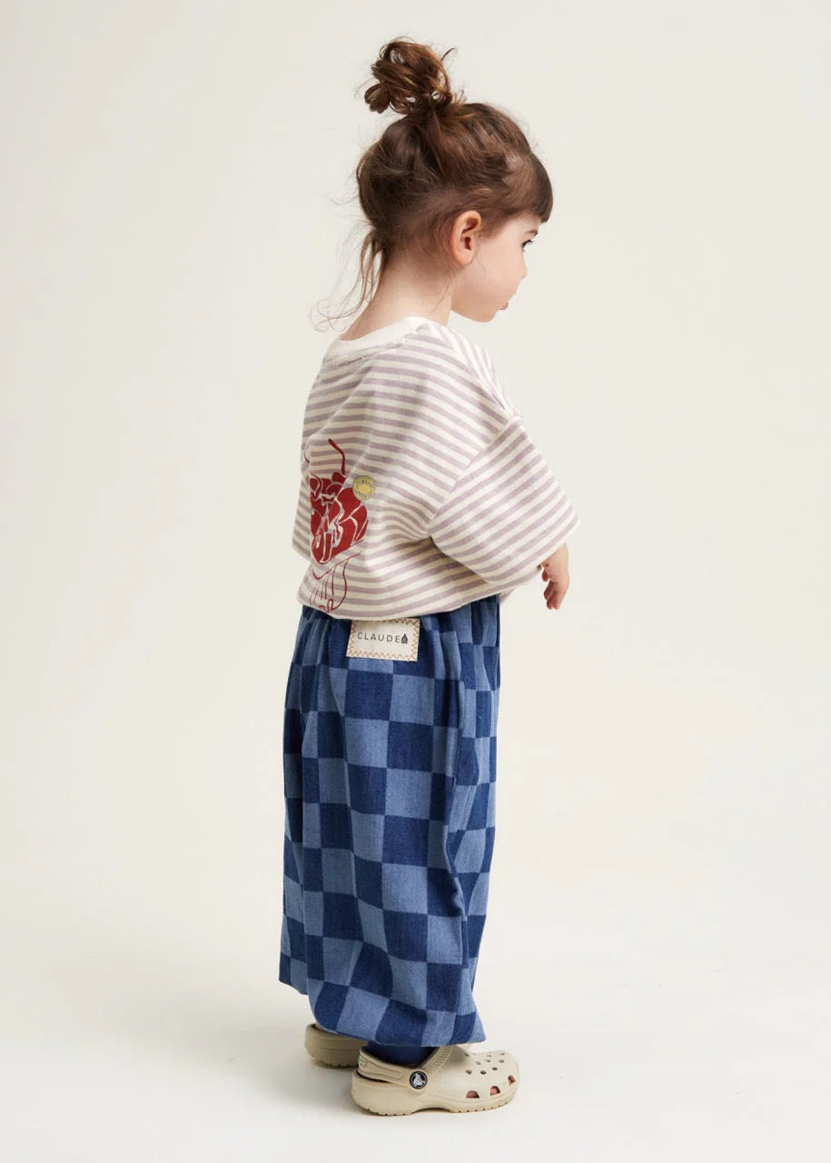 Murphy Checkerboard Balloon Denim Trouser
