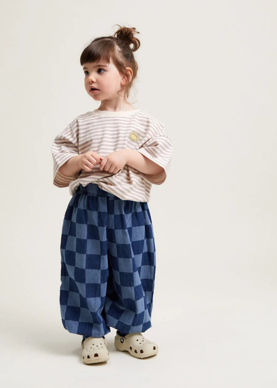 Murphy Checkerboard Balloon Denim Trouser
