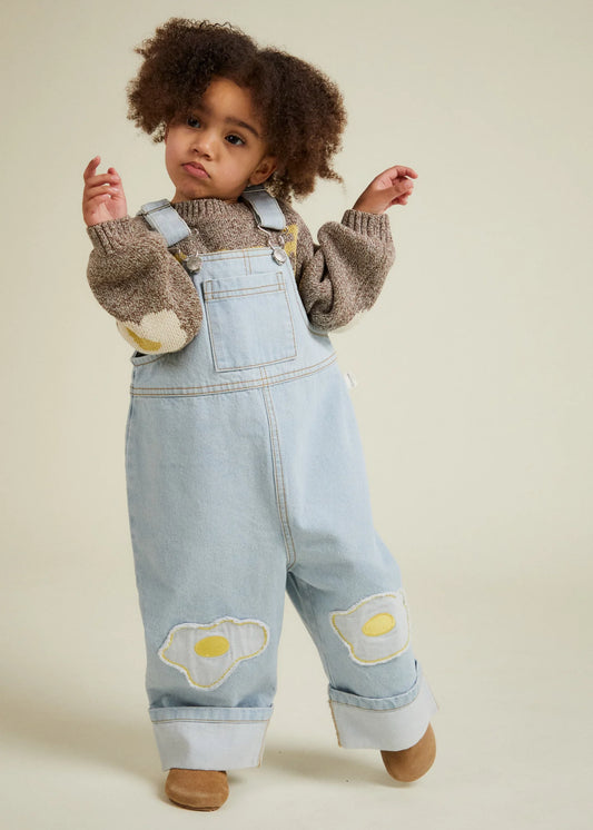Blythe Egg Patch Denim Dungaree