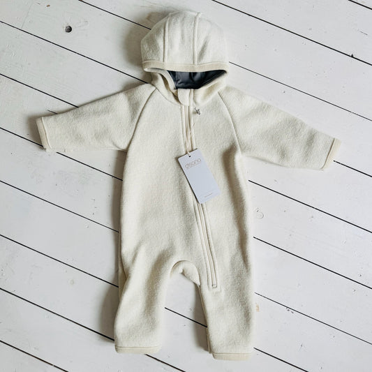 Organic Merino Boiled Wool Zip-Overall | Natural