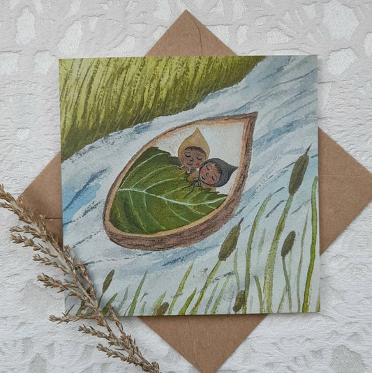 In a Nutshell Greetings Card Twins