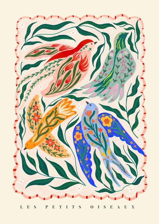 Little Birds Nursery Art Print | A3