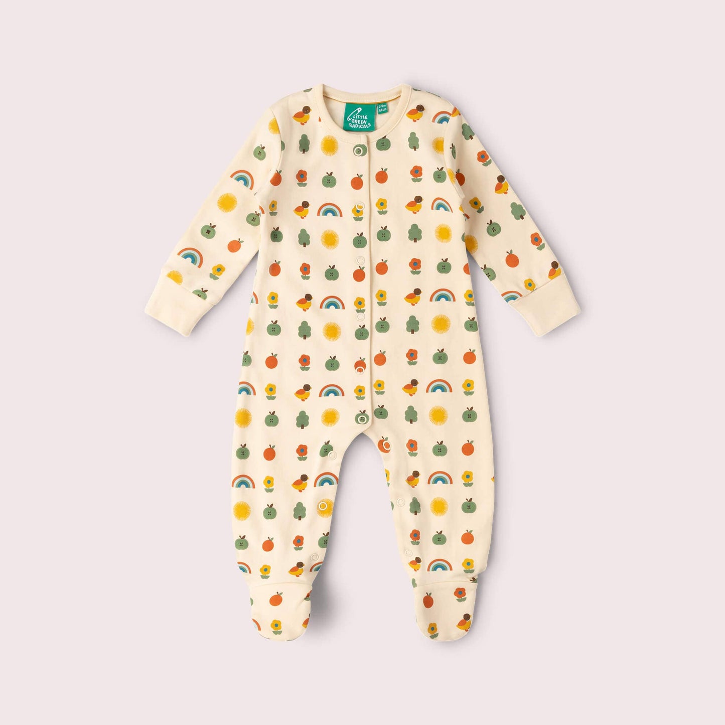 Vintage Rainbows Organic Babygrow | Multi