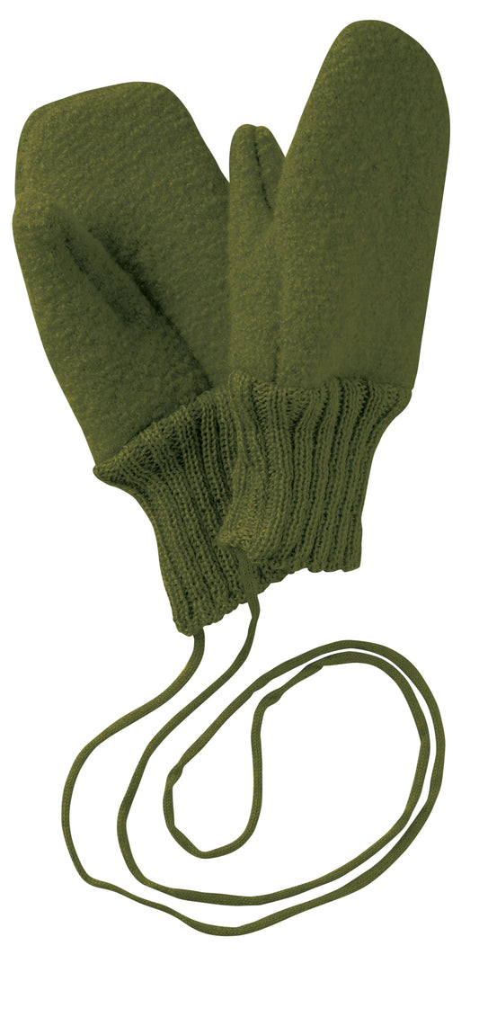 disana boiled wool gloves olive